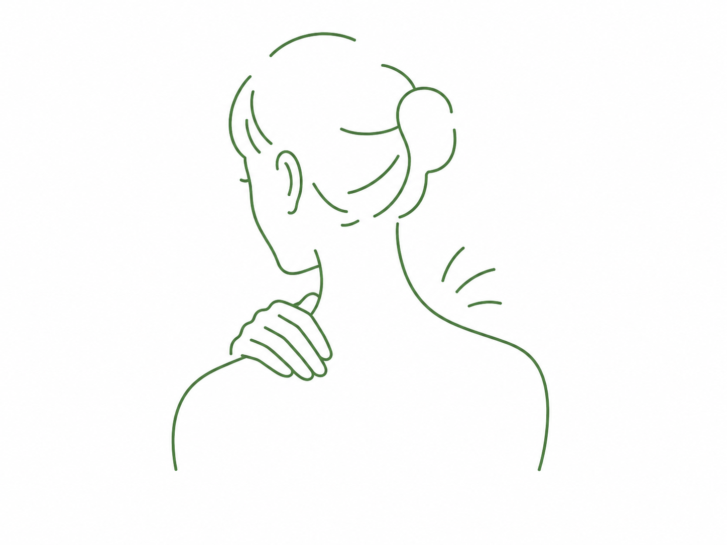 肩と首のラインイラスト